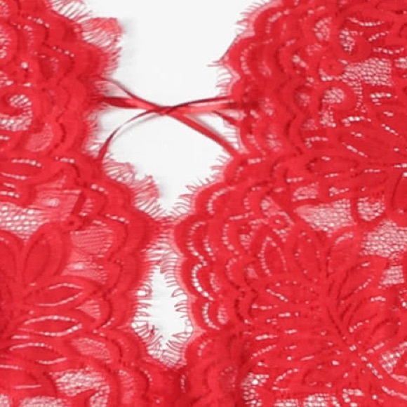 💕🆕Red lace lingerie body suit romper - Picture 5 of 7